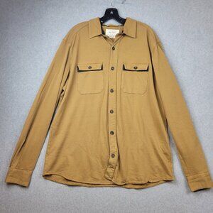 Old Ranch Mens Organic Cotton Button Front Shirt Overshirt Fair Trade Camel